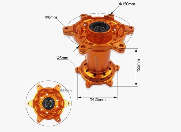 Ступица заднего колеса типа КТМ (черный, 36 спиц)